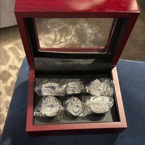 Patriots Championship six Ring Set in Display Box.
